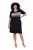 Ulla Popken 852079 Gestreiftes T-Shirt-Kleid Schwarz - Kleider - Kleider für jede Größe