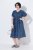 Ulla Popken 852214 Gestreiftes Midikleid Dunkelblau - Midikleider - Midikleider in großen Größen
