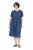 Ulla Popken 852214 Gestreiftes Midikleid Dunkelblau - Midikleider - Midikleider in großen Größen