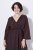 Ulla Popken 852307 Langärmliges Wickelkleid Mahagonibraun - Midikleider - Midikleider in großen Größen