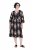 Ulla Popken 852315 Gemustertes Wickelkleid Schwarz - Midikleider - Midikleider in großen Größen