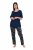 Ulla Popken 852577 Pyjama mit Muster Dunkelblau - Pyjama/Loungewear - 