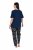 Ulla Popken 852577 Pyjama mit Muster Dunkelblau - Pyjama/Loungewear - 