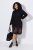 Ulla Popken 852597 Gemustertes Strickkleid mit Rollkragen Schwarz - Strickkleider - 