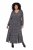 Ulla Popken 852606 Gemustertes Maxikleid Schwarz - Maxikleider - Große Größen: Lange Maxikleider