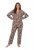 Ulla Popken 852649 Pyjama mit Muster und Hemdkragen Braun - Pyjama/Loungewear - 