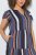 Ulla Popken 852771 Gestreiftes Kleid mit Volants Dunkelblau - Kleider - Kleider für jede Größe