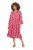 Ulla Popken 852841 Geblümtes Kleid mit Volants Magenta - Midikleider - Midikleider in großen Größen