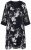 Ulla Popken 852959 Geblümtes Kleid mit 3/4-Ärmeln Schwarz - Midikleider - Midikleider in großen Größen