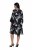 Ulla Popken 852959 Geblümtes Kleid mit 3/4-Ärmeln Schwarz - Midikleider - Midikleider in großen Größen