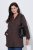 Ulla Popken 853577 Strickfleece-Jacke mit Kapuze und Schriftzug Mahagonibraun - Fleecekleidung - 