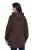 Ulla Popken 853577 Strickfleece-Jacke mit Kapuze und Schriftzug Mahagonibraun - Fleecekleidung - 