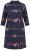 Ulla Popken 853590 Gemustertes Jerseykleid mit 3/4-Ärmeln Dunkelblau - Kleider - Kleider für jede Größe