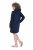 Ulla Popken 853652 Samtkleid mit Kapuze Dunkelblau - Abendkleider - Abendkleider für Damen in großen Größen