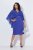 Ulla Popken 853675 Chiffonkleid mit 3/4-Ärmeln Blau - Abendkleider - Abendkleider für Damen in großen Größen
