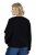 Ulla Popken 853685 Kurze Teddyjacke mit Lederoptik-Paspel Schwarz - Jacken - Große Jacken für Damen