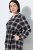 Ulla Popken 853728 Kariertes Kleid mit Volants Schwarz - Kleider - Kleider für jede Größe