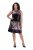 Ulla Popken 853768 Gestreiftes Paillettenkleid Schwarz - Abendkleider - Abendkleider für Damen in großen Größen