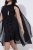 Ulla Popken 853774 Kleid mit Volants Schwarz - Abendkleider - Abendkleider für Damen in großen Größen