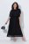 Ulla Popken 854031 Kurzärmliges Chiffonkleid Schwarz - Abendkleider - Abendkleider für Damen in großen Größen
