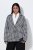 Ulla Popken 855173 Karierter Strickblazer Wollweiß - Blazer - Blazer für Frauen in Großgrößen