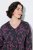 Ulla Popken 855270 Gemustertes Jerseykleid mit V-Ausschnitt Anthrazit - Jerseykleider - 
