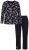 Ulla Popken 856134 Pyjama mit Blumenmuster Schwarz - Pyjama/Loungewear - 