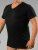 20 Nodi 9001 Short Sleeve V-Neck in Stretch Cotton Black - Unterhemden -