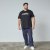 North Latitude Mountain T-Shirt V-Neck Schwarz - TALL T-shirts - Extra lange T-Shirts Herren