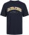 Jack & Jones CALEB VARSITY O-Neck T-Shirt Navy Blazer - Herren-T-Shirts - Herren-T-Shirts in großen Größen
