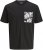 Jack & Jones Split Pocket Print T-Shirt Black - Herren-T-Shirts - Herren-T-Shirts in großen Größen
