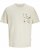  Jack & Jones Tavira Aop Pocket Crew Neck T-Shirt Antique White - Herren-T-Shirts - Herren-T-Shirts in großen Größen