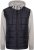 Kam Jeans KV135 Quilted Zip Thru Hoody with Padded Body & Jersey Sleeves Navy TALL SIZES - HERRENBEKLEIDUNG MT-6XLT - Langgrößen für Herren
