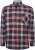 Kam Jeans P038 LS Premium Cotton Check Shirt Navy - Herrenhemden - Herrenhemden in großen Größen