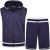Kam Jeans TS005 Retro Tracky Set (Shorts/Sleeveless Hoodie) Navy - Trainingsanzüge - Trainingsanzüge/Jogginganzüge herren große größen