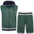 Kam Jeans TS005 Retro Tracky Set (Shorts/Sleeveless Hoodie) Racing Green - Herrenkleidung - Herrenkleidung in großen Größen