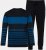 JP1880 Pyjamas Two-piece Long Sleeve with Stripes Blue - Herrenunterwäsche & bademode - Herrenunterwäsche & Bademode in großen Größen