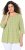 Ulla Popken Flower Print 3/4 Sleeve A-Line Tee Lime - Bedruckte T-shirts für damen - 