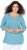 Ulla Popken Flower Print 3/4 Sleeve A-Line Tee Deep Aqua - Bedruckte T-shirts für damen - 