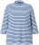 Ulla Popken Striped 3/4 Sleeve Turtleneck Tee Light Blue - Bedruckte T-shirts für damen - 