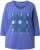 Ulla Popken Meet Me In The Moonlight 3/4 Sleeve Graphic Tee Atlantic Blue - Bedruckte T-shirts für damen - 