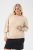 Kaffe Curve Lizzy Langarm-Pullover Beige - Pullover & Strickmode - 