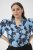 Kaffe Curve Sasja Langarmbluse Blue Snake Flower - Blusen & Tuniken - 