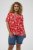 Kaffe Curve Ami Short Sleeve Blouse Printed Poppy Red - Blusen & Tuniken - 