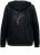Ulla Popken Tulip Line Print Velour Zip Hoodie Black - Hoodies & Sweatshirts - 