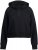 Ulla Popken Ribbed Inset Zip Collar Hoodie Black - Hoodies & Sweatshirts - 