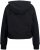 Ulla Popken Ribbed Inset Zip Collar Hoodie Black - Hoodies & Sweatshirts - 