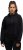 Ulla Popken Ribbed Inset Zip Collar Hoodie Black - Hoodies & Sweatshirts - 
