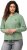 Ulla Popken Drawstring Hem Zip-Up Hoodie Light Green - Hoodies & Sweatshirts - 