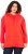Ulla Popken Back Print Kangaroo Pocket Hoodie Hibiscus Red - Hoodies & Sweatshirts - 